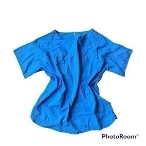 Blue bohemian oversized blouse free people shirt